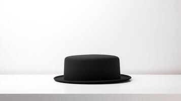ai generado foto de negro Cerdo tarta sombrero aislado en blanco antecedentes. ai generado
