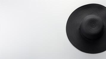 ai generado foto de negro Paja sombrero aislado en blanco antecedentes. ai generado