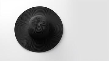 AI generated Photo of Black Sun hat isolated on white background. AI Generated