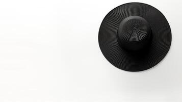 ai generado foto de negro Paja sombrero aislado en blanco antecedentes. ai generado