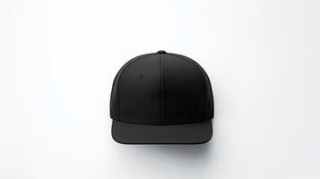 AI generated Photo of Black Snapback isolated on white background. AI Generated