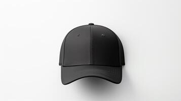 ai generado foto de negro equipado gorra aislado en blanco antecedentes. ai generado