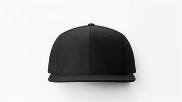 AI generated Photo of Black Snapback isolated on white background. AI Generated