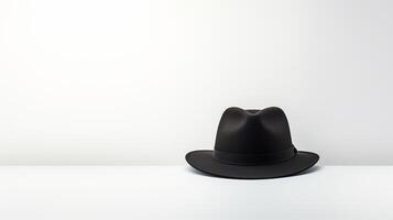 AI generated Photo of Black Fedora Hat isolated on white background. AI Generated