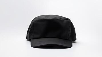 AI generated Photo of Black Military Cap isolated on white background. AI Generated