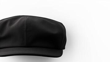 AI generated Photo of Black Newsboy Cap isolated on white background. AI Generated