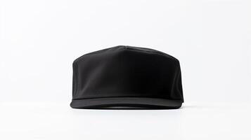 AI generated Photo of Black Military Cap isolated on white background. AI Generated
