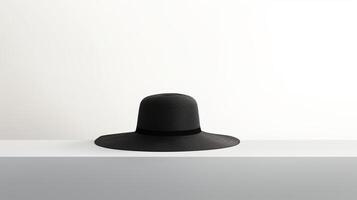 AI generated Photo of Black Sun hat isolated on white background. AI Generated