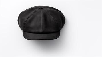 AI generated Photo of Black Newsboy Cap isolated on white background. AI Generated