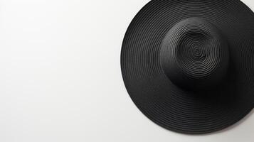 AI generated Photo of Black Straw hat isolated on white background. AI Generated