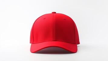 ai generado foto de rojo equipado gorra aislado en blanco antecedentes. ai generado