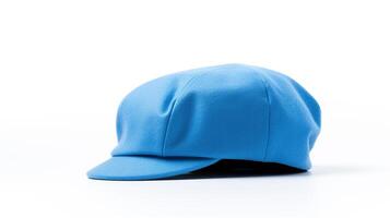 ai generado foto de azul vendedor de periódicos gorra aislado en blanco antecedentes. ai generado