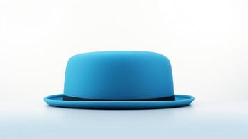 AI generated Photo of Blue Bowler Hat isolated on white background. AI Generated