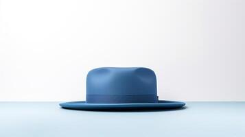 AI generated Photo of Blue Boater Hat isolated on white background. AI Generated