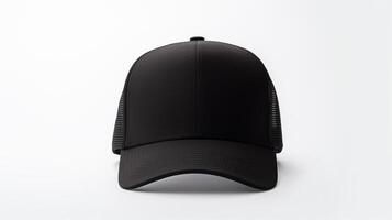 AI generated Photo of Black Trucker Cap isolated on white background. AI Generated