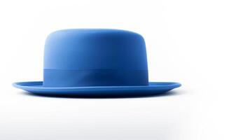 AI generated Photo of Blue Boater Hat isolated on white background. AI Generated