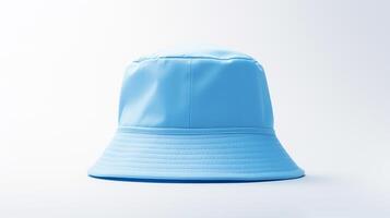 AI generated Photo of Blue Bucket Hat isolated on white background. AI Generated