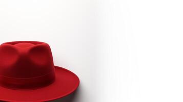 AI generated Photo of Red Panama Hat isolated on white background. AI Generated