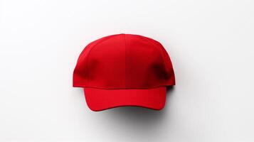 ai generado foto de rojo plano gorra aislado en blanco antecedentes. ai generado