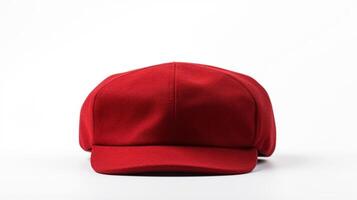 ai generado foto de rojo plano gorra aislado en blanco antecedentes. ai generado