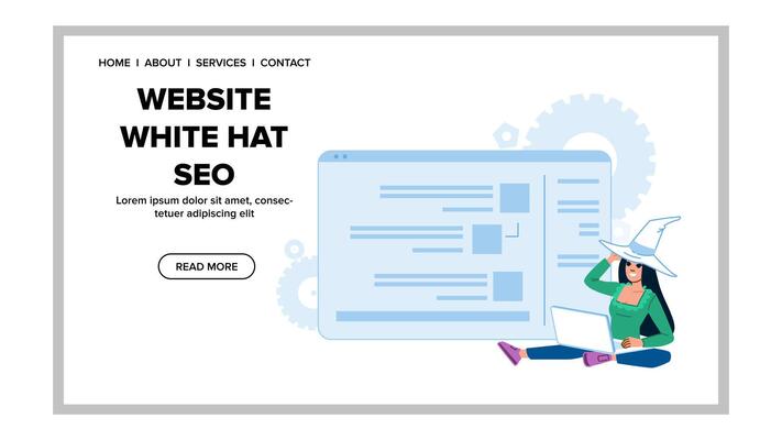 marketing website white hat seo vector
