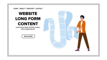 caution website long form content vector