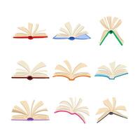 book open set cartoon vector illustration