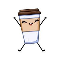 breakfast coffee cup character cartoon vector illustration