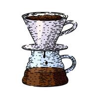 drip coffee shop sketch hand drawn vector