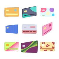 credit card set cartoon vector illustration