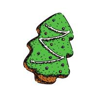 tree gingerbread sketch hand drawn vector