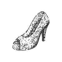 high heel shoes sketch hand drawn vector