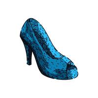 high heel shoes sketch hand drawn vector