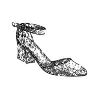 boot high heel shoes sketch hand drawn vector