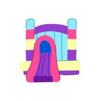 isometric inflatable castle cartoon vector illustration