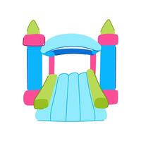 play inflatable castle cartoon vector illustration