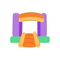 jump inflatable castle cartoon vector illustration