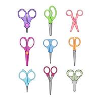 kid scissors set cartoon vector illustration