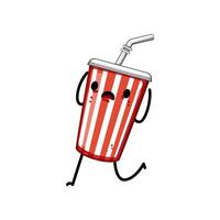 mascota soda taza personaje dibujos animados vector ilustración