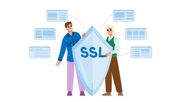 sitio web ssl seguro enchufes capa vector