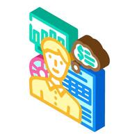 financial advisor isometric icon vector illustration