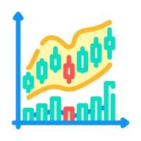 financial charts advisor color icon vector illustration
