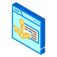 anchor text seo isometric icon vector illustration