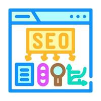 seo search engine optimization color icon vector illustration