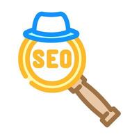 white hat seo color icon vector illustration
