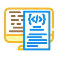 software documentation technical writer color icon vector illustration