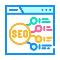 off page seo color icon vector illustration