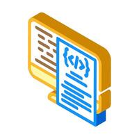 software documentation technical writer isometric icon vector illustration