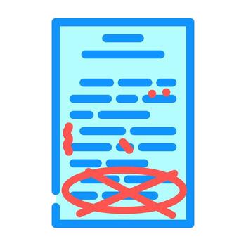 proofreading text technical writer color icon vector illustration