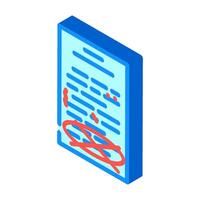 proofreading text technical writer isometric icon vector illustration